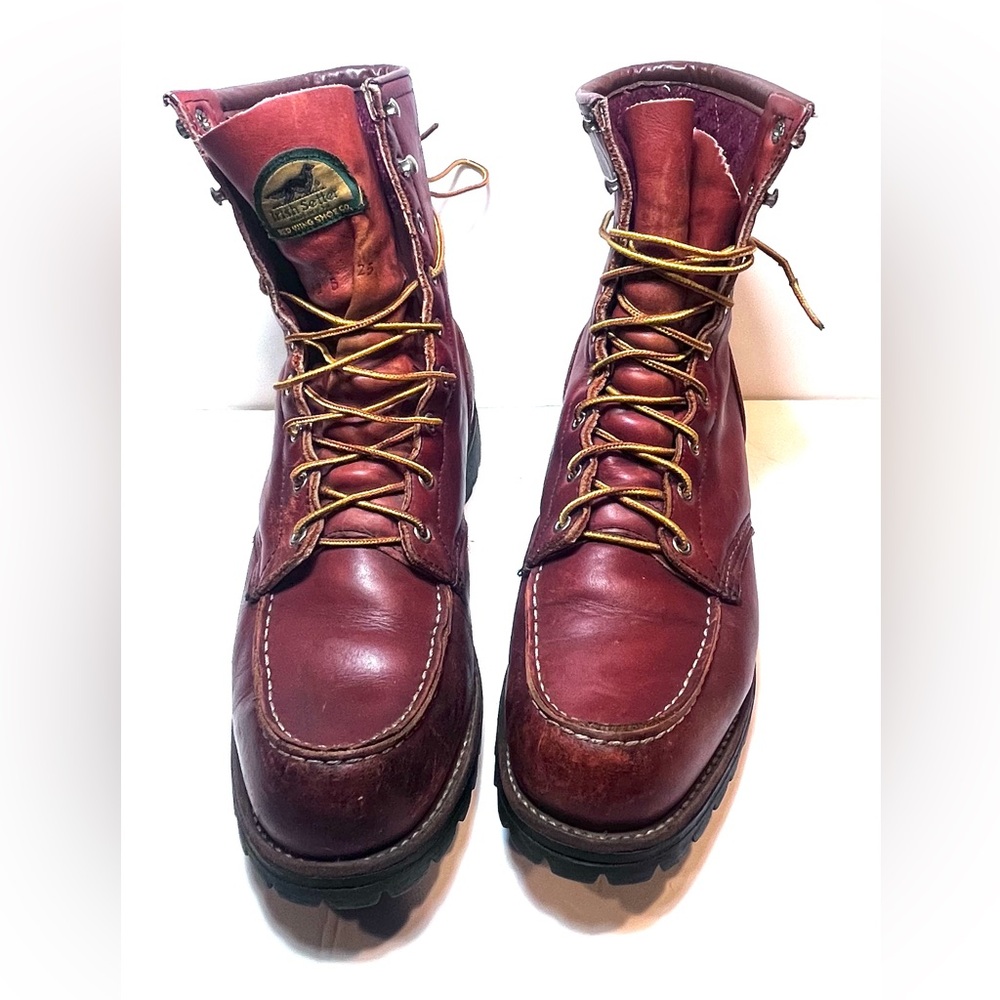 Irish Setter Men's Deep Red Leather Boots year 1992 vintage soft toe